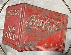Kay Coca-Cola Metal Cooler With Halo Arrow Display