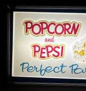Popcorn & Pepsi Lighted Vac-U-Form Sign
