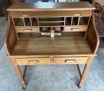 Solid Oak S-Curve Roll Top Desk