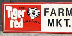 Tiger Red "Farm Mkt." Metal Sign