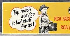 RCA Victor TV Carboard Service Sign