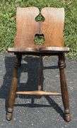 Early Oak Curved Bottom Stool