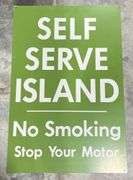 Self Service Island Gas Station Metal Sign