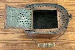 Copper Minnow Bucket & Framed Brass Key Display