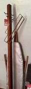 Early Oak Coat Rack & Ironing Board