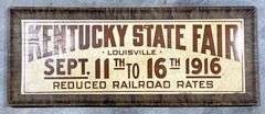 1916 Kentucky State Fair Railroad Sign