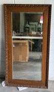 Ornate Oak Beveled Mirror