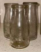 Early Glass Milk Bottles & Meadow Gold Milk Carton