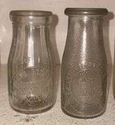 Early Glass Milk Bottles & Meadow Gold Milk Carton