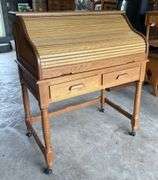 Solid Oak S-Curve Roll Top Desk