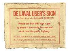 DeLaval Milkers Metal Sign