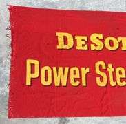 1930-40s Era DeSoto "Power Steering" Cloth Banner Display