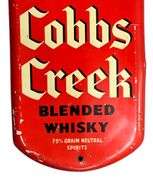 1936 Cobbs Creek Blended Whisky Metal Thermometer