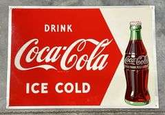 1952 Coca-Cola Arrow Metal Sign