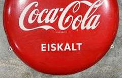 "Trink Coca-Cola" Eiskalt German Metal Button Sign