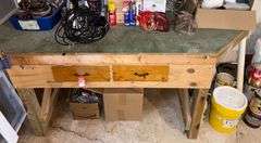Shop Built Work Table with Drawers