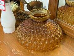 Vintage Amber Glass Hanging Lamps & Wall Décor