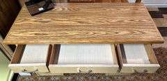 Oak Desk with Lamp