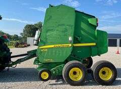 2008 John Deere 458 Round Hay Baler with Tandem Wheel Attachment