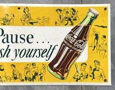 Coca-Cola "Pause… Refresh Yourself" Metal Sign