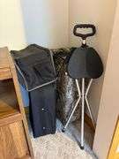 Cot, Luggage & RCA TV/Entertainment Center
