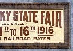 1916 Kentucky State Fair Railroad Sign