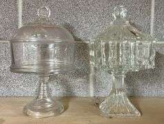 Ornate Glass Composts with Lids