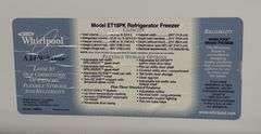 Whirlpool Refrigerator Freezer