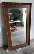 Ornate Oak Beveled Mirror