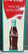 1960 Coca-Cola "The Sign of Good Taste" Metal Sign