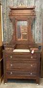 Early Walnut Marble Top Dresser