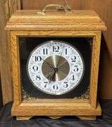 Solid Oak Cased Clock