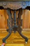 Early Walnut Decorative Marble Top Occasional Table