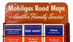 Mobilgas Road Maps, "Another Friendly Service" Road Map Metal Holder