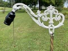 Early Cast Iron Ornate Floor Mounting Reading Lamp