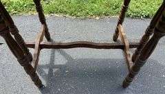 Vintage Walnut 6-Leg Inlay Occasional Table