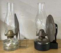 Early Wall-Mounted Oil Lamps with Reflector