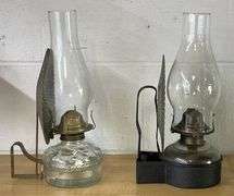 Early Wall-Mounted Oil Lamps with Reflector
