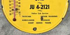 Yellow Cab Taxi Cab Service Metal Thermometer