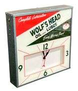 Wolf's Head Oil and Lubes Lighted Clock