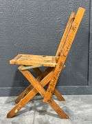 1930s Piedmont Cigarette Porcelain Backed Wooden Folding Chair