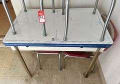 Vintage Chrome & Enamel Dinette Table with Chairs