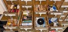 Large Wooden 60-Hole Organizer & Contents