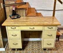Oak Desk with Lamp