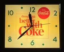 Coca-Cola "Things Go Better with Coke" Swihart Products Lighted Clock