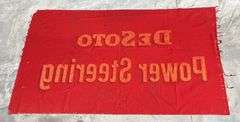 1930-40s Era DeSoto "Power Steering" Cloth Banner Display