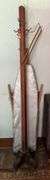 Early Oak Coat Rack & Ironing Board