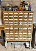 Large Wooden 60-Hole Organizer & Contents