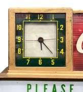 1940s Drink Coca-Cola In Bottles "Please Pay Cashier" Metal Counter Lighted Clock and Sign Display