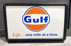 Gulf Metal Pump Topper Display Sign